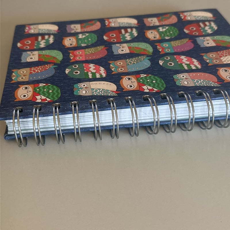 Hardcover Spiral Bound Owl Notebook Lined Pages