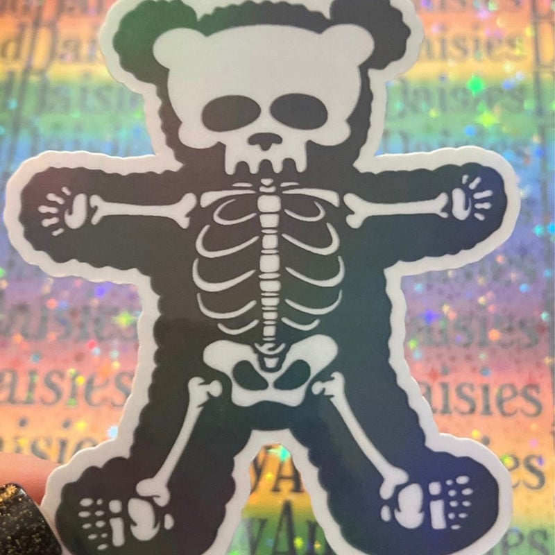 X-ray Skelly Skeleton Bear Iridescent Sticker