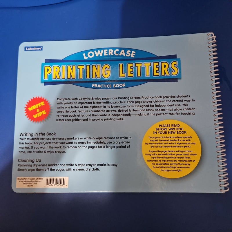 PRINTING LETTERS Lowercase Practice Book