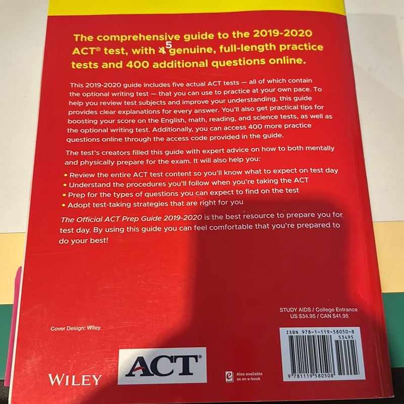 The Official ACT Prep Guide 2019-2020, (Book + 5 Practice Tests + Bonus Online Content)