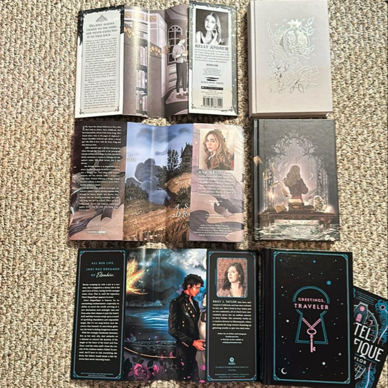 A Study in Drowning, the Whispering Dark, Hotel Magnifique (owlcrate edition, all signed)
