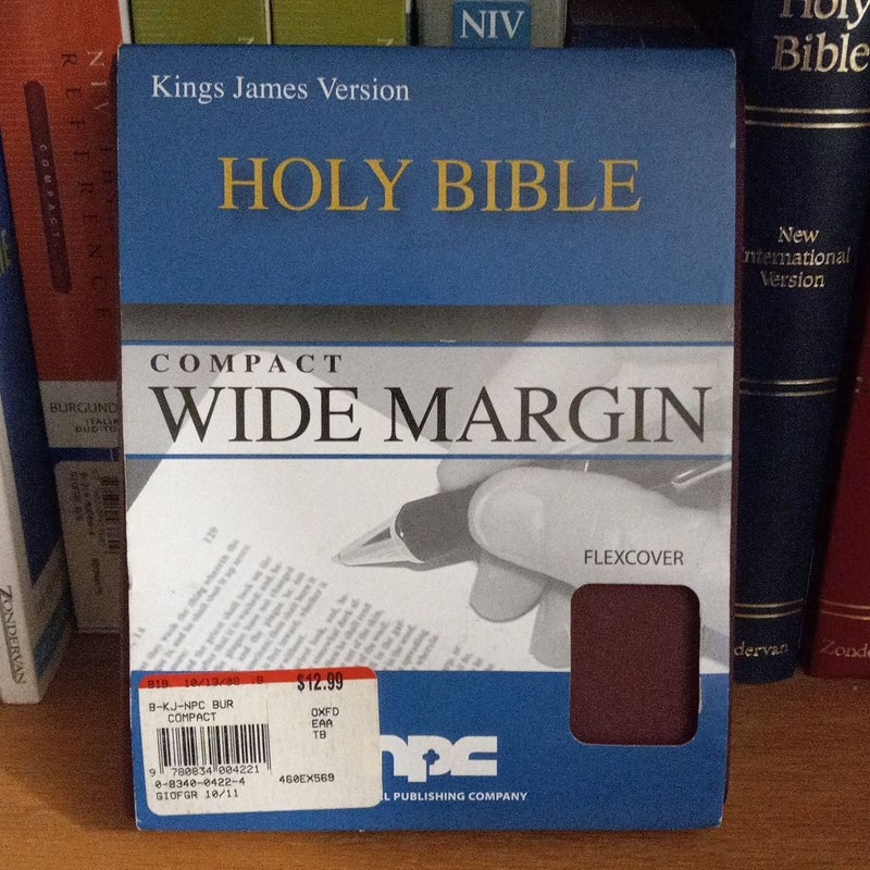 Burgundy Compact Wide Margin Bible King James Version