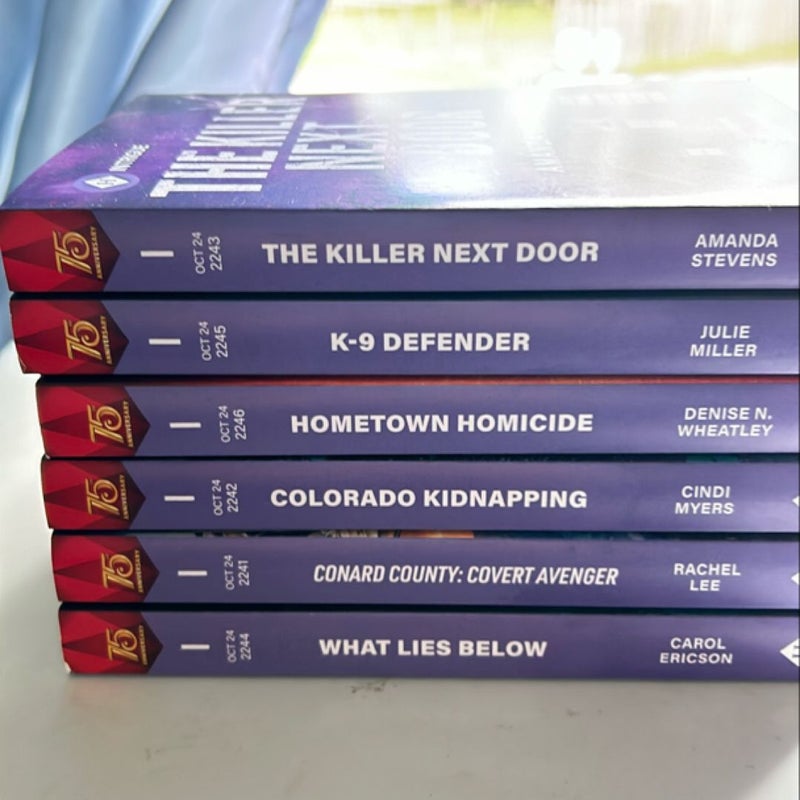 Harlequin Intrigue, 6 books, larger print. Oct 24