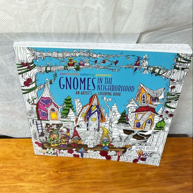 Zendoodle Coloring Presents Gnomes in the Neighborhood