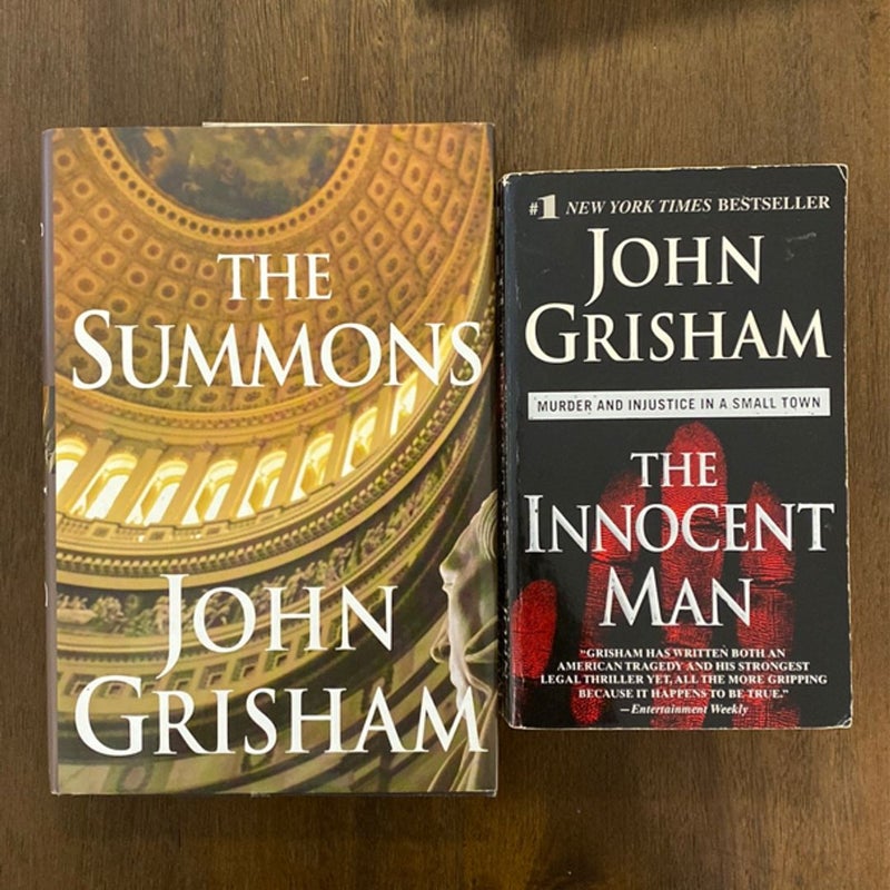 John Grisham Book Bundle: The Summons (hardcover) & The Innocent Man (paperback)
