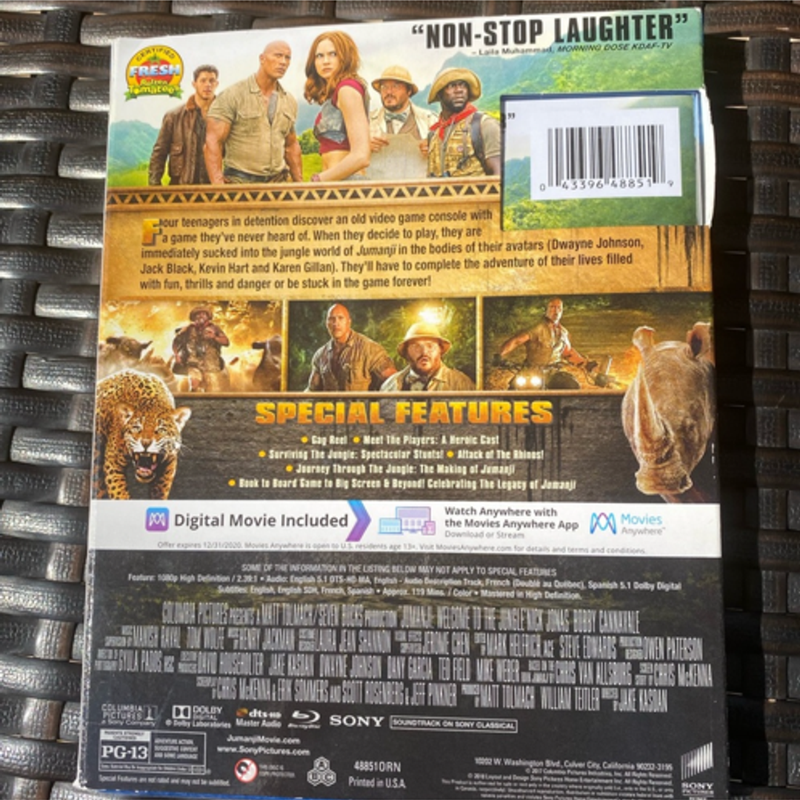 Jumanji : Welcome to the Jungle Blu-Ray