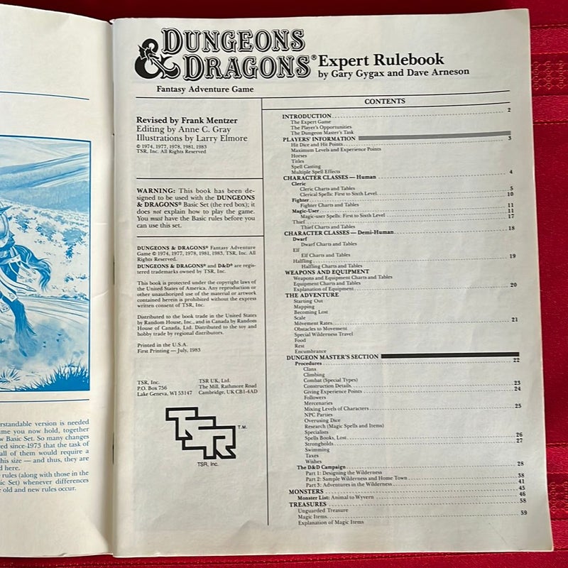 Dungeons & Dragons Expert Rule Book
