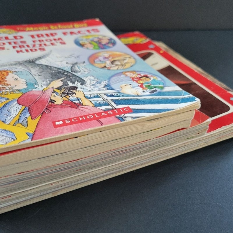 THE MAGIC SCHOOL BUS LOT OF 12 VINTAGE PBS TV 1990s SCHOLASTIC CHAPTER BOOKS RE
