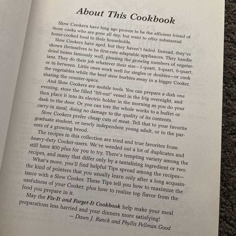 Fix it and Forget it cookbook 