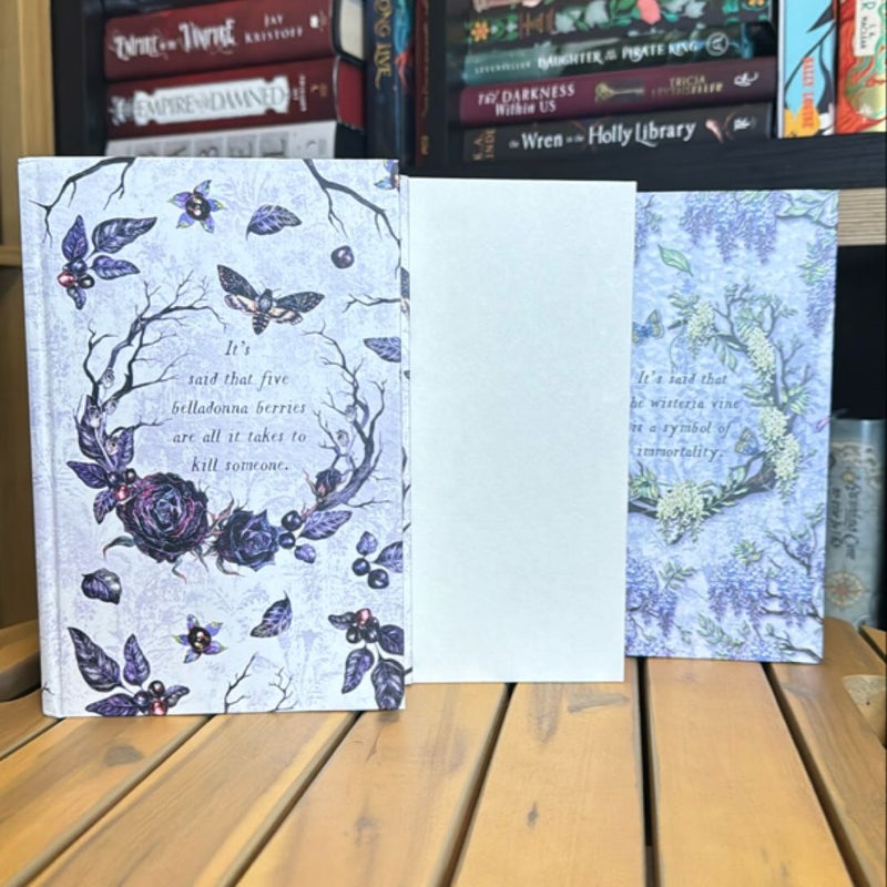 Belladonna (hidden cover), Foxglove (signed), Wisteria (signed and hidden cover)