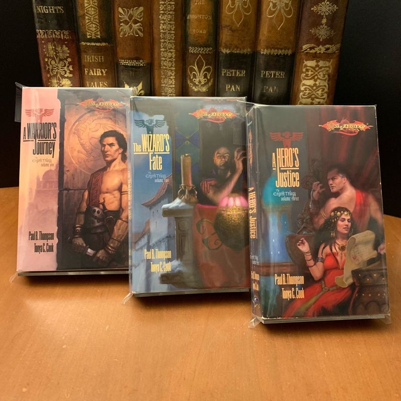 DragonLance: Complete Ergoth Trilogy Set: A Warrior’s Journey, The Wizard’s Fate, A Hero’s Justice, All First Edition First Printing