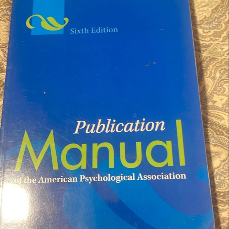 Publication Manual of the American Psychological Association