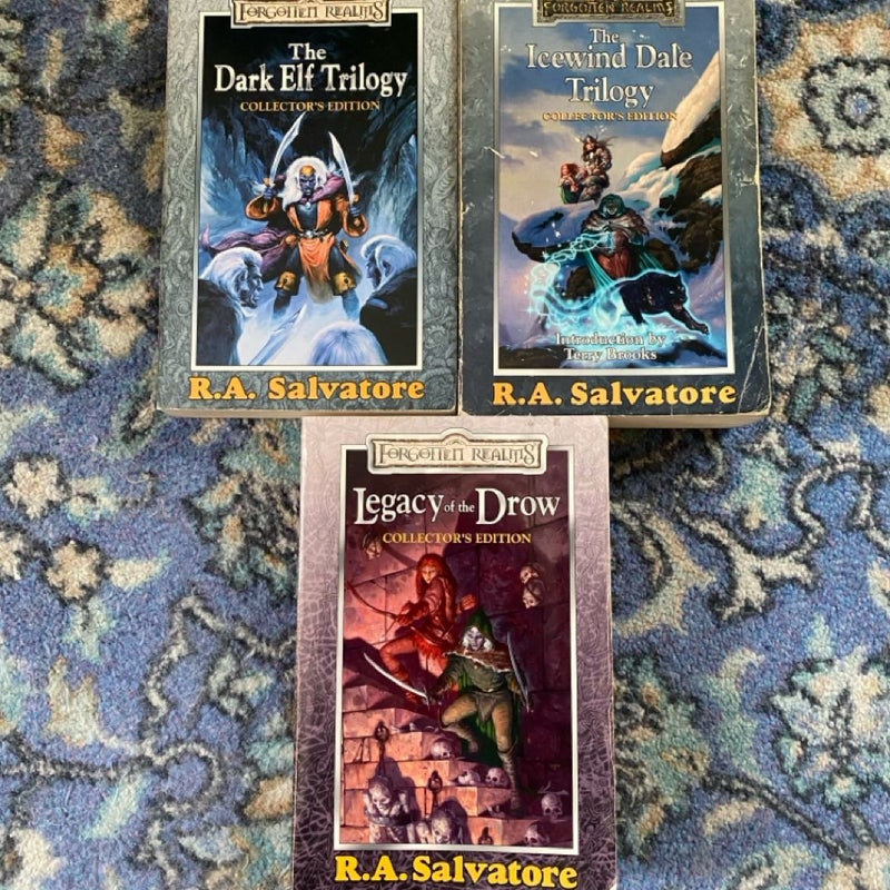 The Dark Elf Trilogy, The Icewind Dale Trilogy, Legacy of The Drow Collector’s Editions