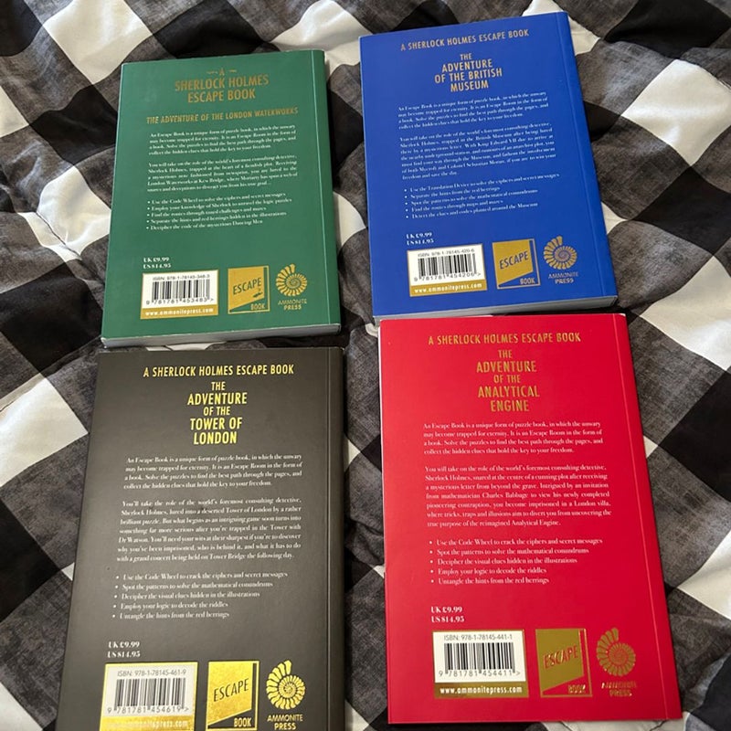 Set of 4 Sherlock Holmes Escape Books 