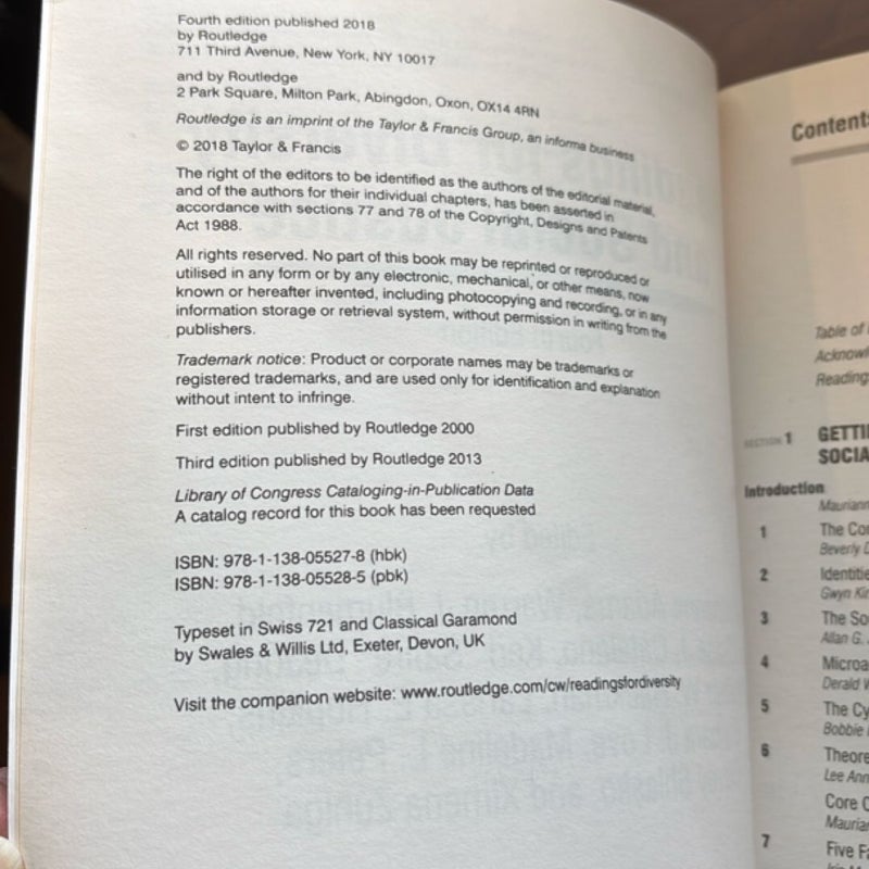 Readings for Diversity and Social Justice