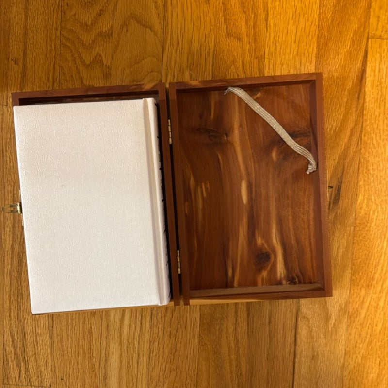 Bible in wooden box 