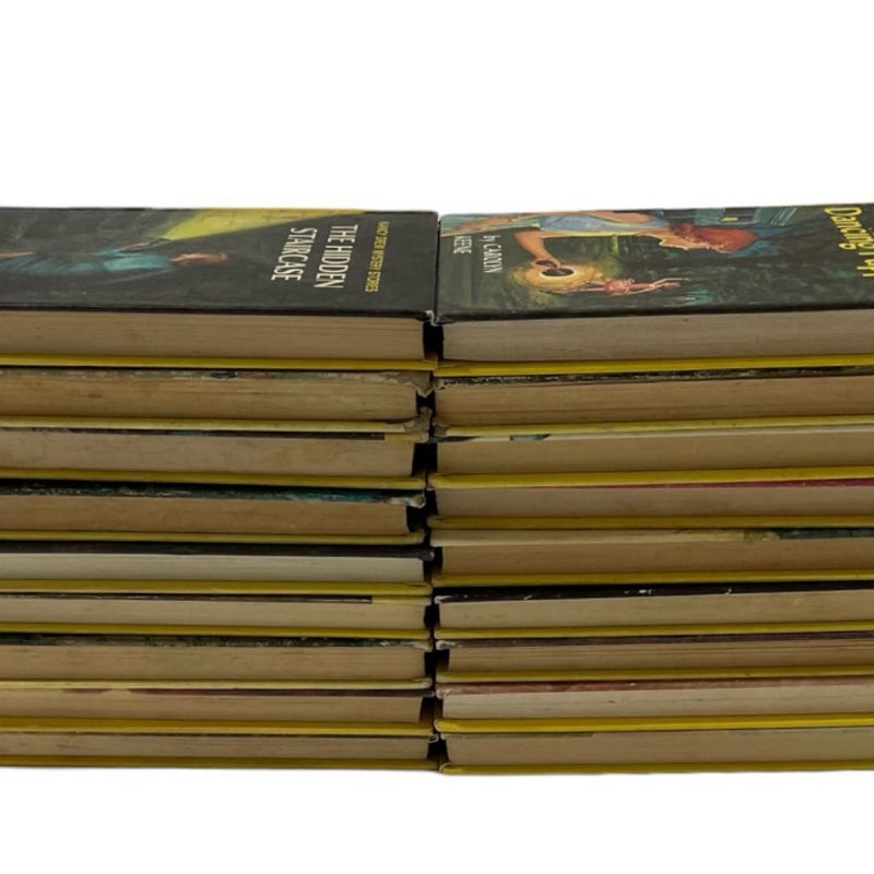 Lot of 18 Different Nancy Drew Books Vintage "Matte" Covers Yellow Spine