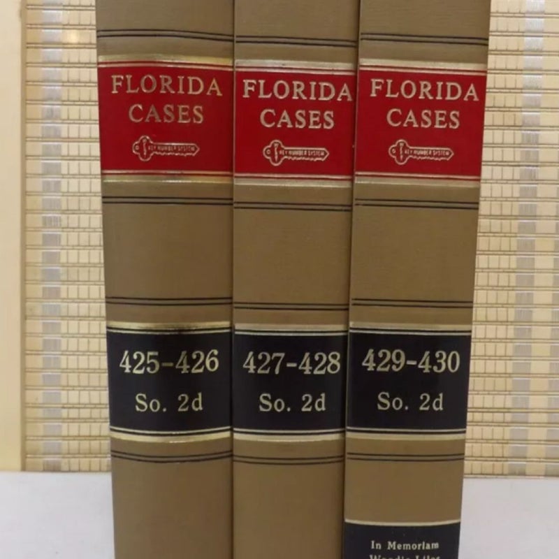 Florida Cases 2d Series Law Books - 100 Volumes Perfect For Office Decoration