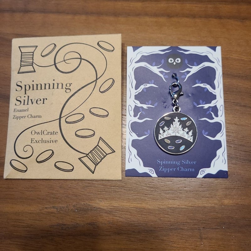 Owlcrate Spinning Silver Zipper Charm