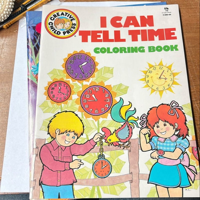 Package of 6 Vintage Coloring and Activity Books  