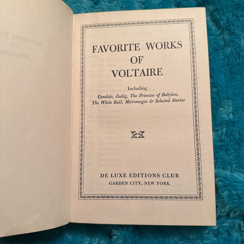Favorite Works of Voltaire First Edition