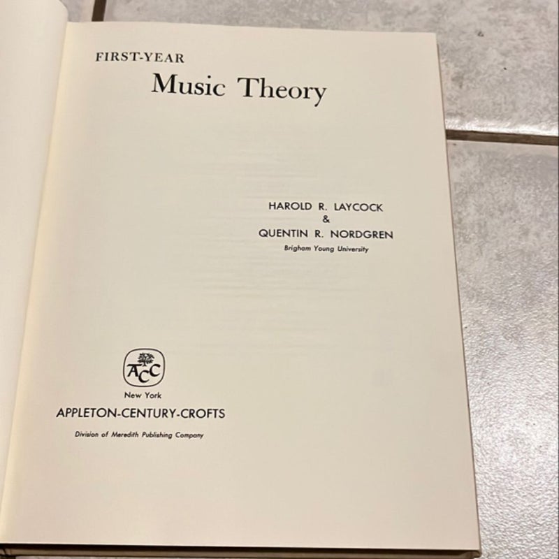 First Year Music Theory