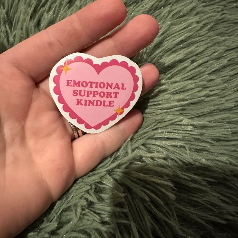 Emotional support kindle sticker 