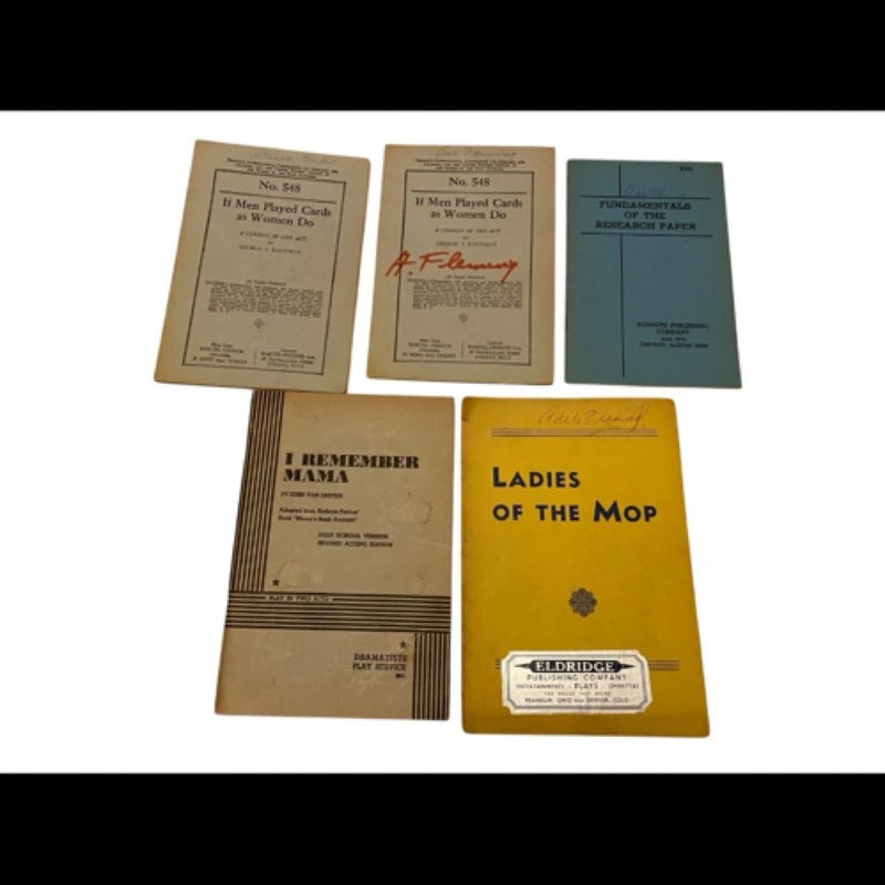 Lot Of 5 Play Services Ladies Of The Mop I Remember Mama