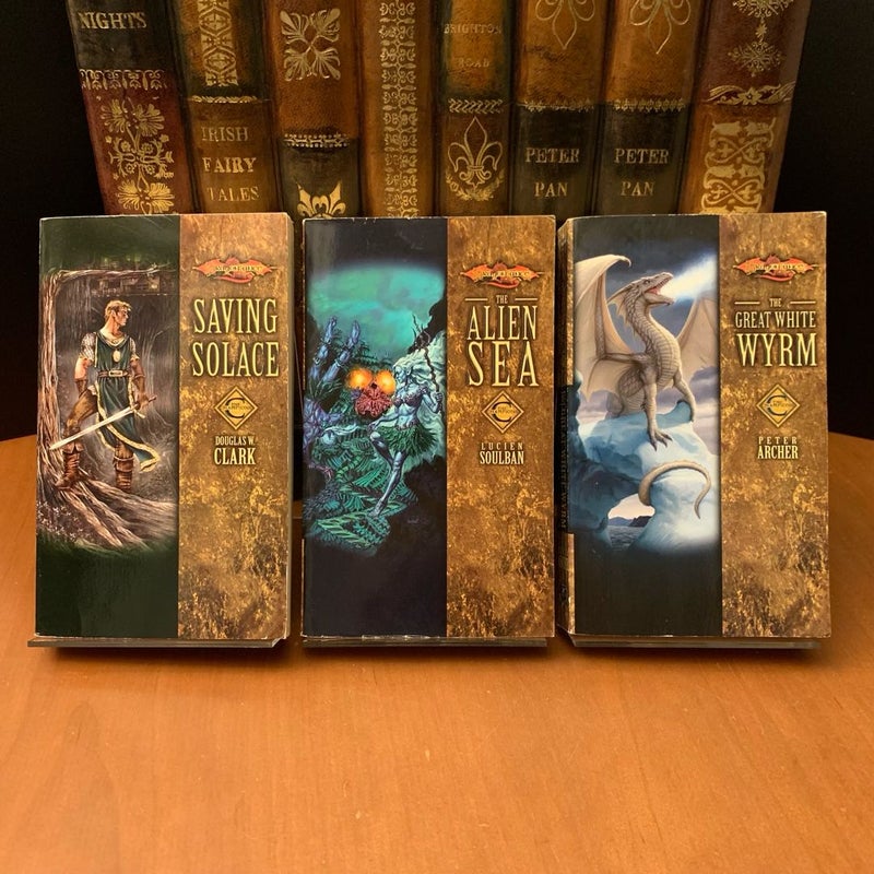 DragonLance: Champions Series 1-3: Saving Solace, The Alien Sea, The Great White Wyrm, All First Edition First Printing