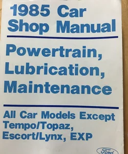 1985 Car Shop Manual