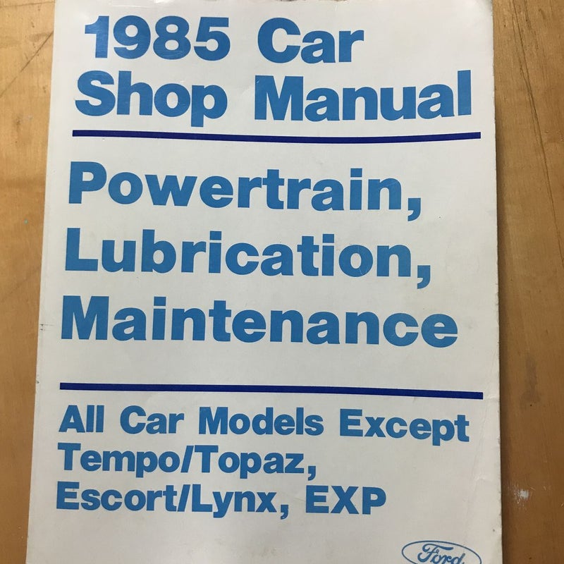 1985 Car Shop Manual
