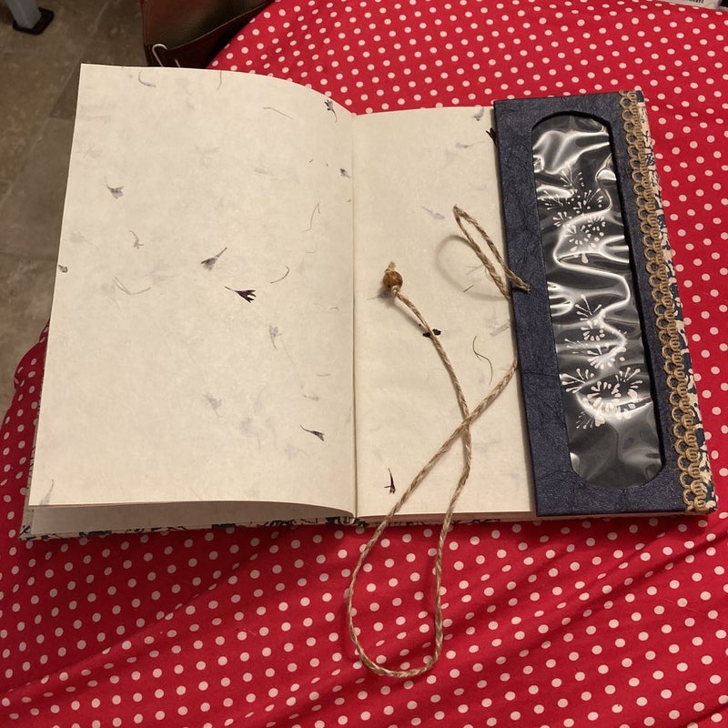 Blank journal -pretty blue flowers on the pages 