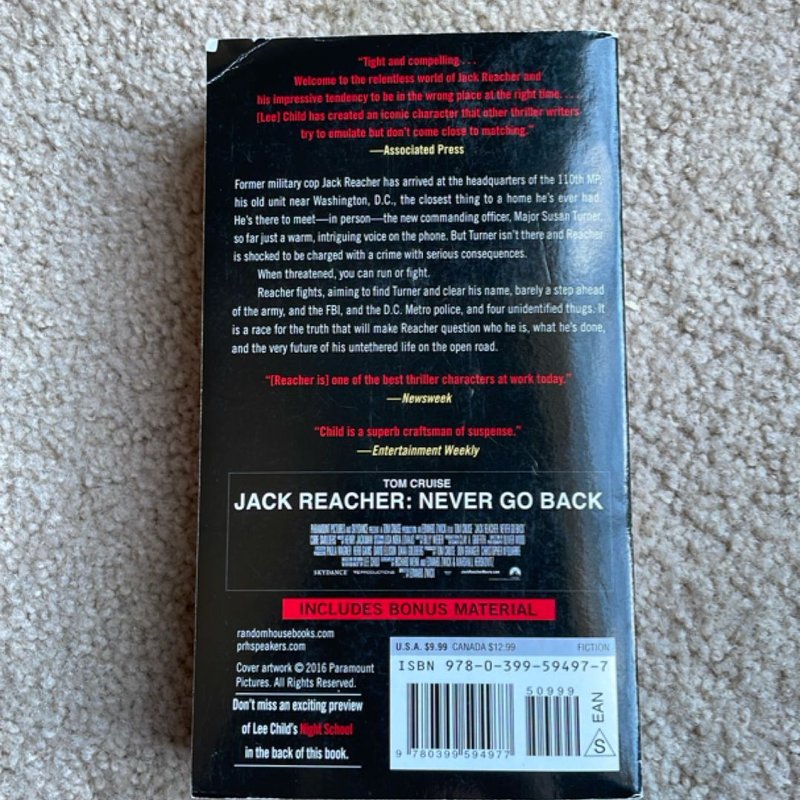 Jack Reacher: Never Go Back (Movie Tie-In Edition)