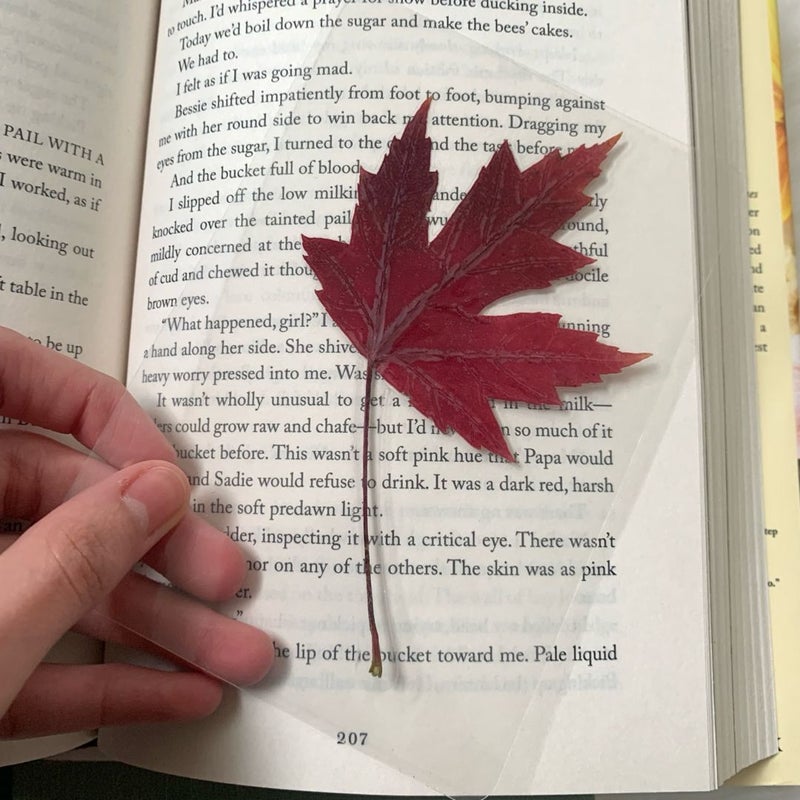Handmade real leaf window bookmark