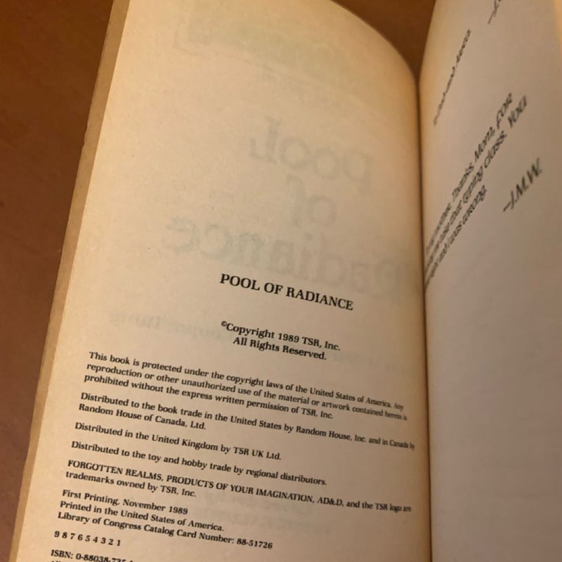 Pool of Radiance, Heroes of Phlan 1, First Edition First Printing
