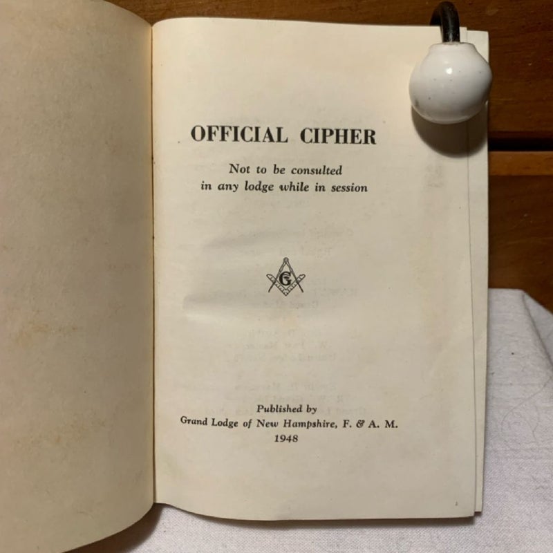 Freemason Official Cipher Book 1948