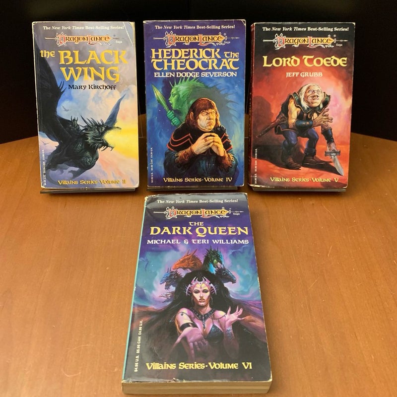 Vintage DragonLance: Villains Series: The Black Wing, Hederick the Theocrat, Lord Toede, The Dark Queen