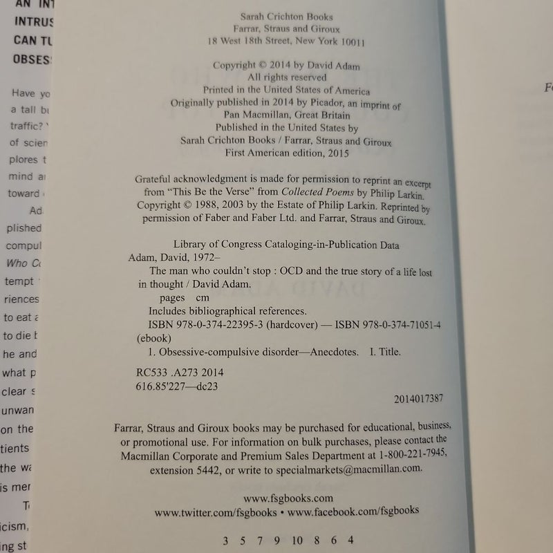 The Man Who Couldn't Stop (First Edition)