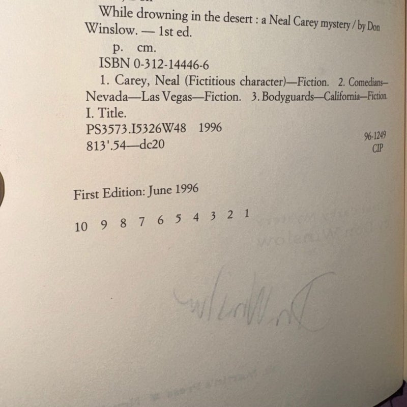 WHILE DROWNING IN THE DESERT SIGNED