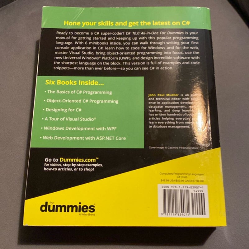 C# 10. 0 All-In-One for Dummies