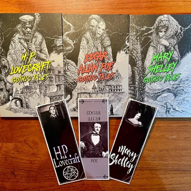 Gothic Tales: Mary Shelley Edgar Allan Poe H.P. Lovecraft Short Story Collections Pocket Sized Paperbacks Set 