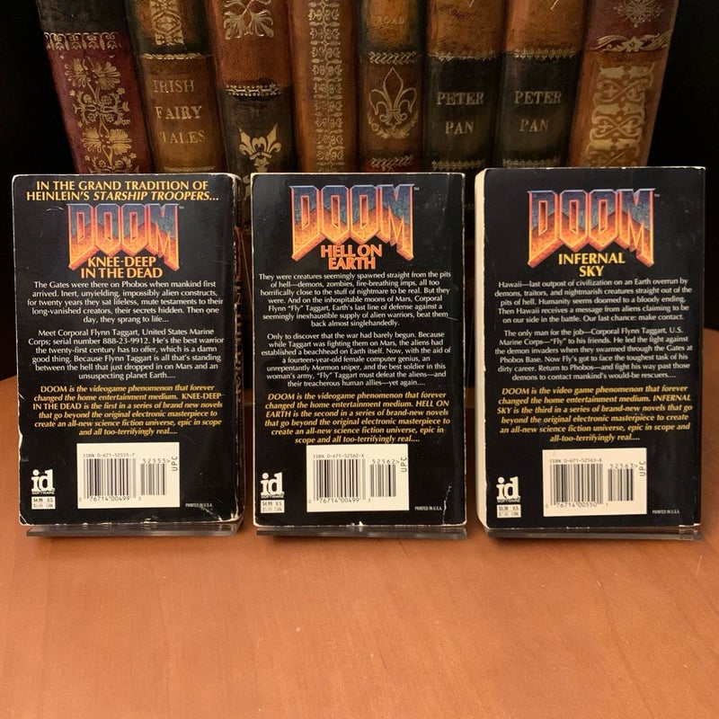 DOOM Novel Series 1-3: Knee Deep in the Dead, Hell on Earth, Infernal Sky, All First Edition First Printing