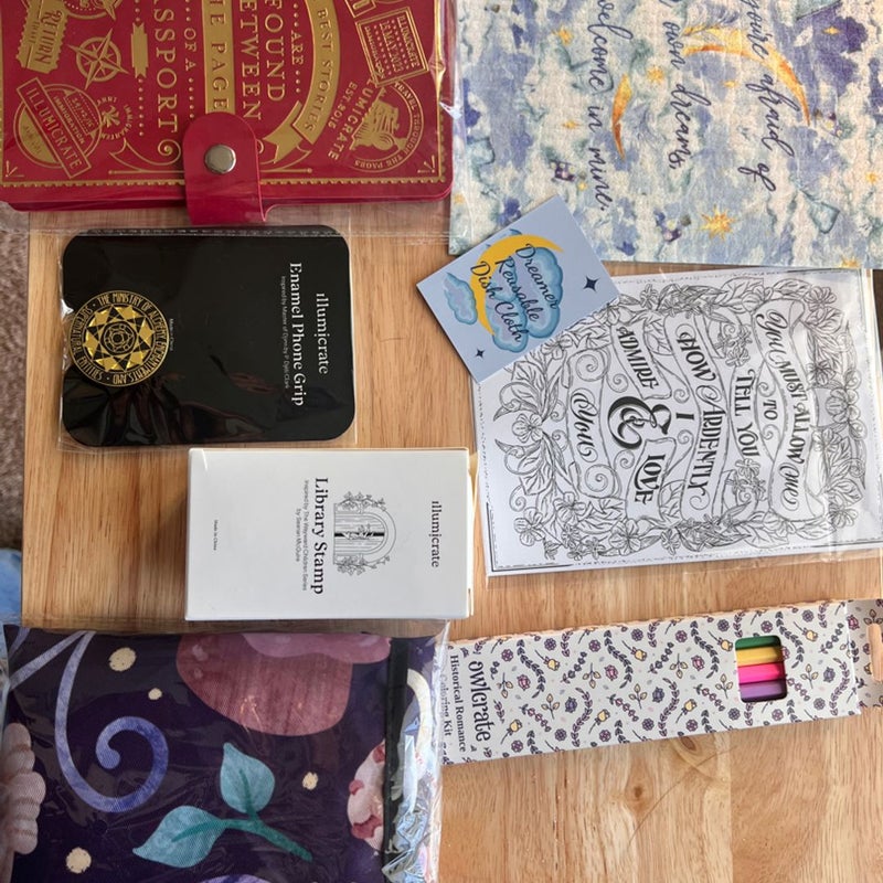 Lot of OwlCrate and Illumicrate bookish items