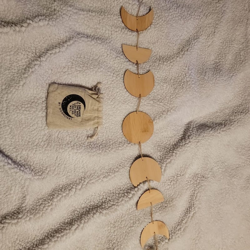 Phases of the Moon Wooden Banner 