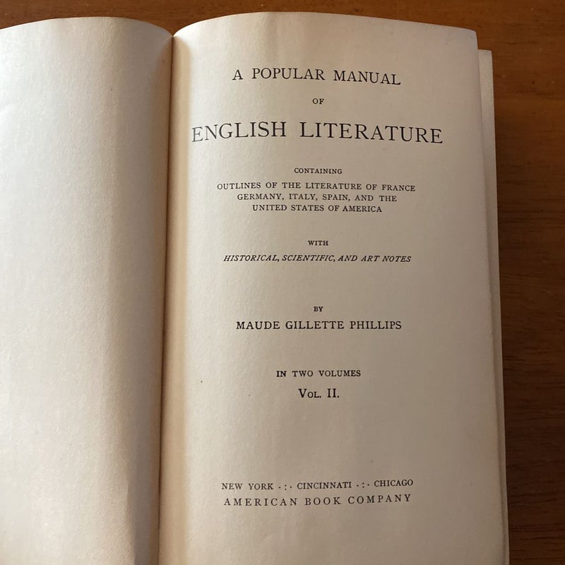 Popular manual of English Literature 