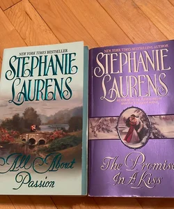 Stephanie Laurens Bundle! 2 for 1!  Promise in a Kiss + All About Passion (Stepbacks)