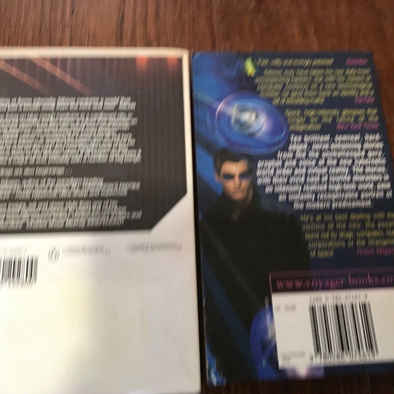 Lot of (2) William Gibson:  Science Fiction - All Tomorrow’s Parties + Burning Chrome, Paperback 