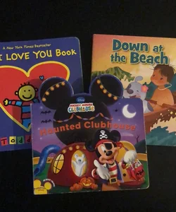 3 Kids Board Books including Mickey Mouse Club House 