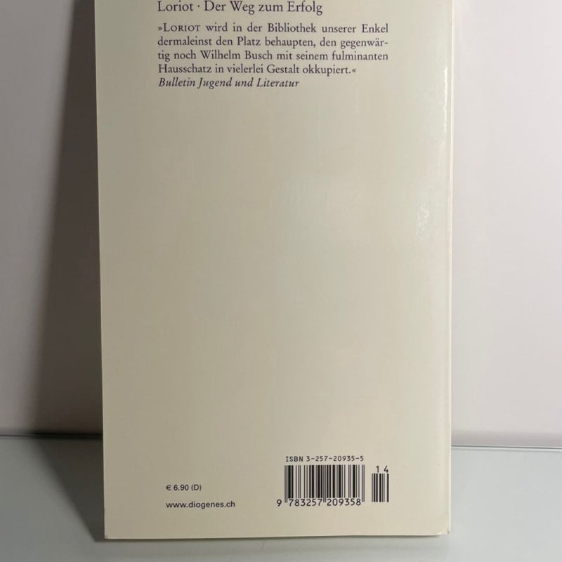 Der Weg zum Erfolg by Loriot German Hardcover Humor Comedy Book Good Condition