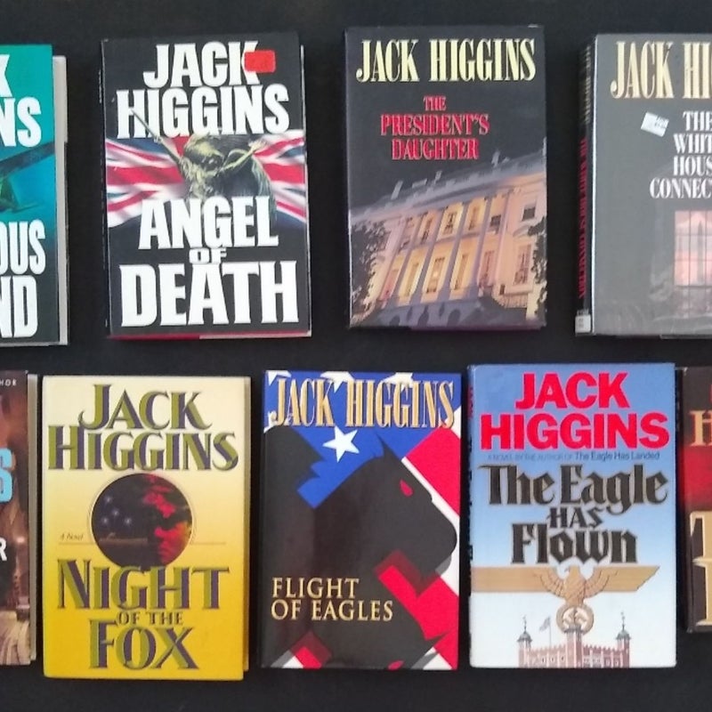 Lot of 19 Jack Higgins Hardback Thrillers: SOLO Catch a King EXOCET Judas Gate